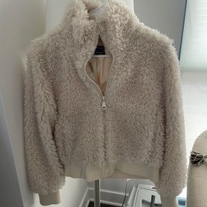White fur coat